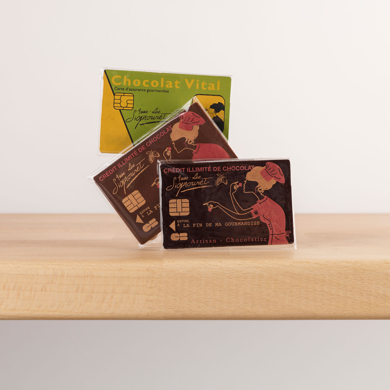 cartes vitales et crédit en chocolat