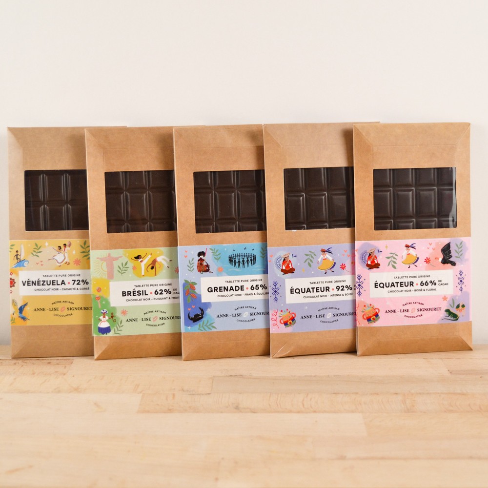 Tablettes chocolat noir pure origine